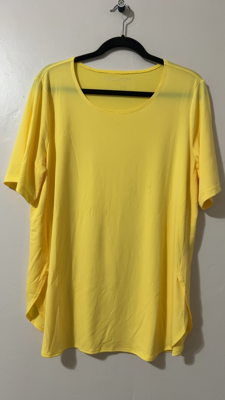Susan Graver Women's Yellow Modern Essentials Top Large